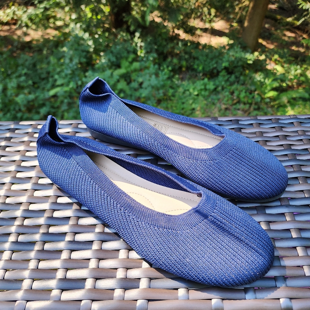 NWOT Cute Knit Comfort Ballet Flats - Size 42 in Navy